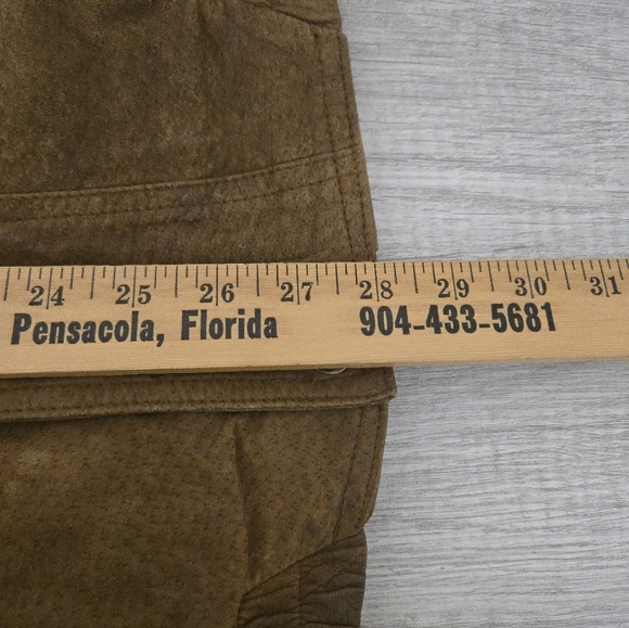 Vintage Bugle Boy Leather Bomber Jacket Mens Large Brown Naturally Distressed - Picture 5 of 9